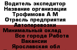 Водитель-экспедитор › Название организации ­ Трофимова А.М › Отрасль предприятия ­ Автоперевозки › Минимальный оклад ­ 65 000 - Все города Работа » Вакансии   . Ярославская обл.,Переславль-Залесский г.